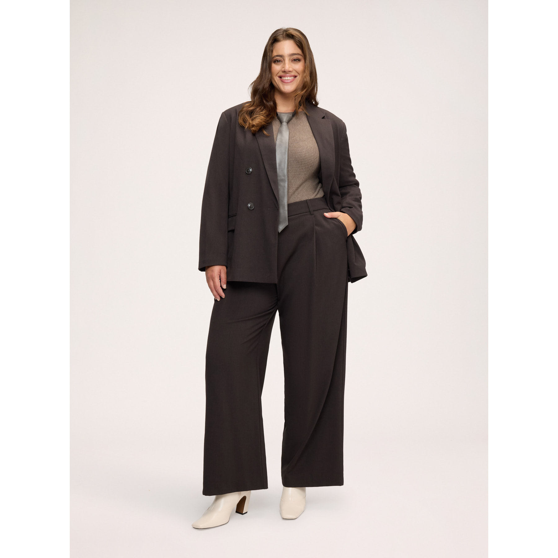 Fiorella Rubino - Pantalones palazzo con cierre cruzado - Marrón