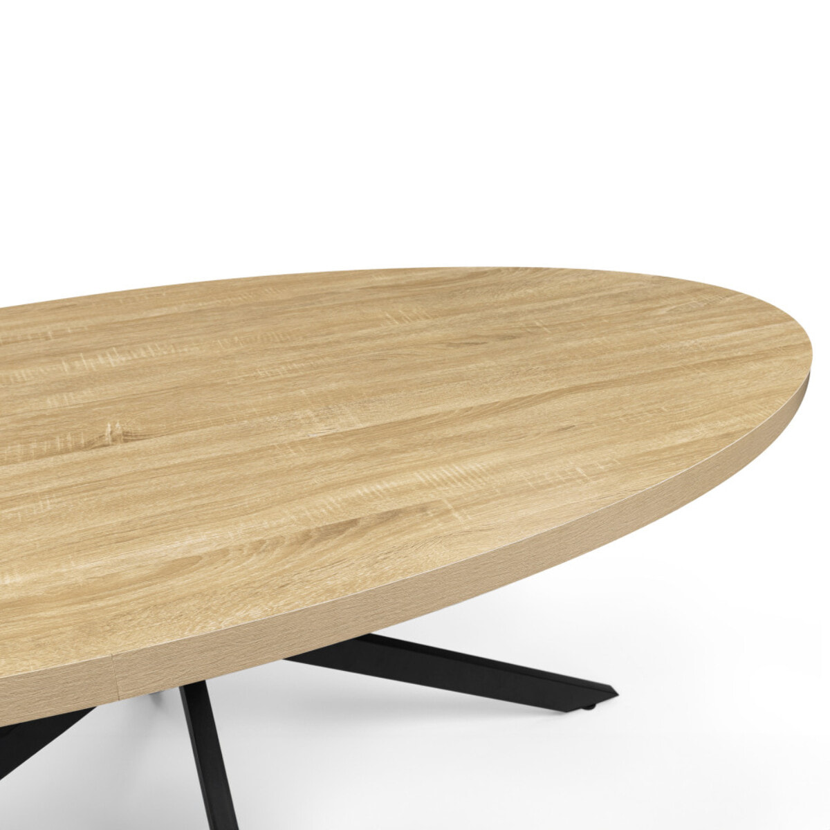 Table à manger ovale Céleste bois et noir 200cm