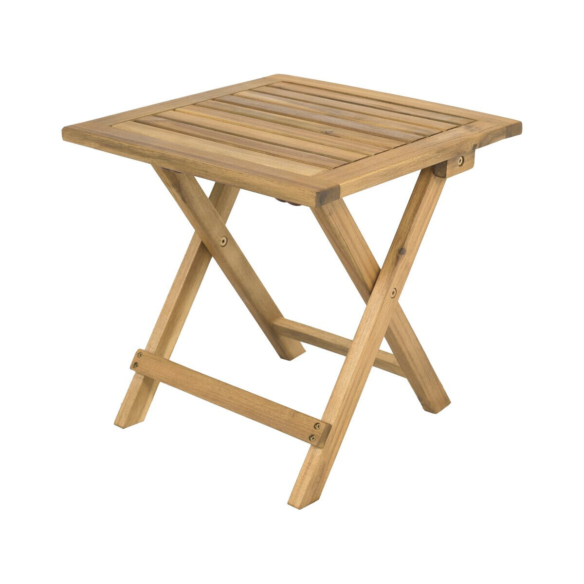 Table basse de jardin pliante en bois "Portimao" - 40 x 40 x 40 cm - Marron