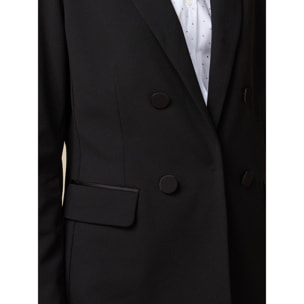 Oltre - Blazer con detalles de raso - Negro