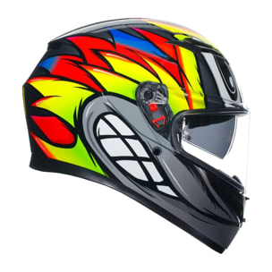 CASCO AGV K3 AGV E2206  BIRDY 2.0 GREY/YELLOW/RED