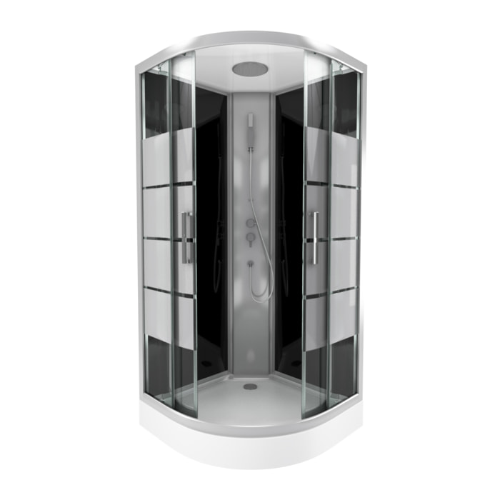 Cabine de douche SIMPLY STRIPE LOCKED 1/4 de cercle