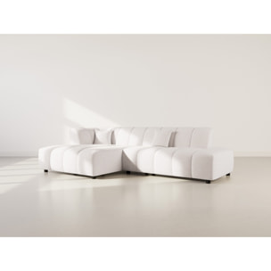Curtis - canapé d'angle gauche 4 places sans accoudoir en tissu texturé - Beige