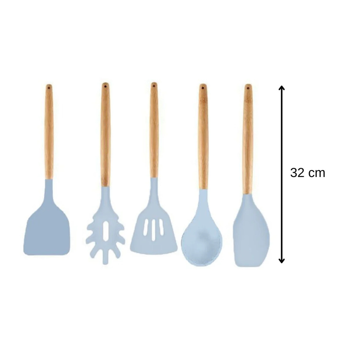 Set d'ustensiles de cuisine en bois avec pot de rangement 32 cm Fackelmann