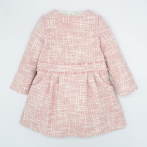 VESTIDO CINTURÓN TWEED ROSA