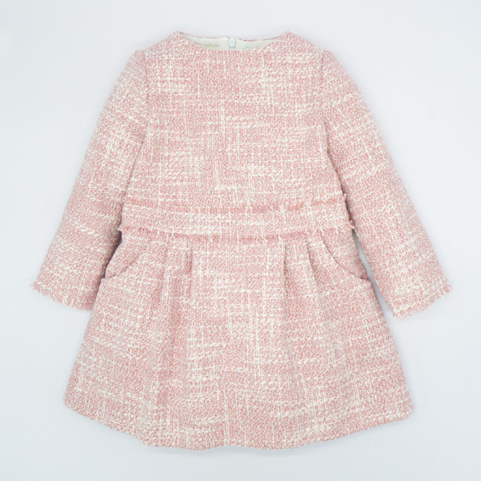 VESTIDO CINTURÓN TWEED ROSA