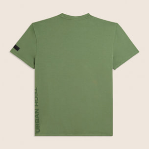 T-shirt Cotone Elasticizzato con Stampa Urban Tech