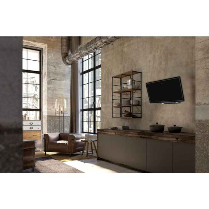 Hotte décorative murale inclinée FRANKE SMART FPJ 915 V BK/DG