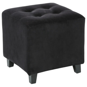 Pouf "Léandre" noir effet velours