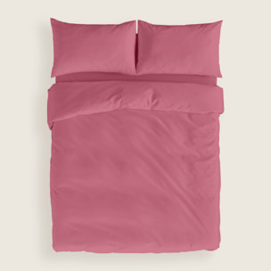 Naturals - Funda Nórdica Lisa - Cierre con botones - 100% Algodón - Incluye 1/2 Fundas de Almohada - Fucsia