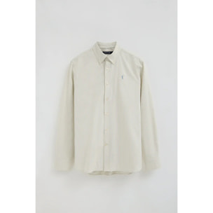 Camicia a righe azzurra, regular fit, maniche lunghe con ricamo Rigby Go