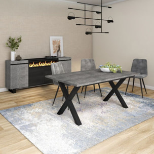 Mesa de comedor Oana 170 Cemento Negro