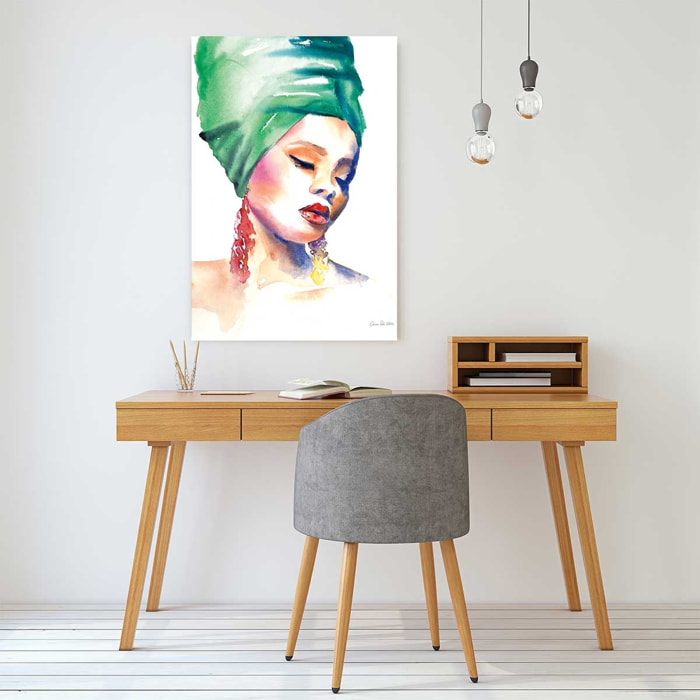 Tableau vintage turban vert Tableau alu Dibond