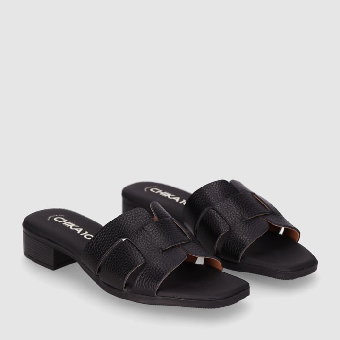 Sandalias de Piel - Negro - Tacón: 3 cm