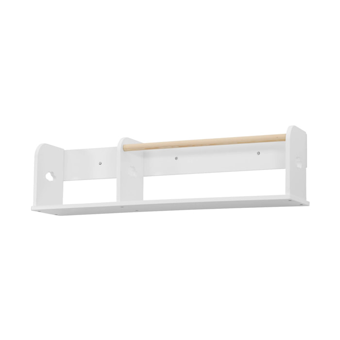 Étagère murale blanche rangement chambre enfant 80cm