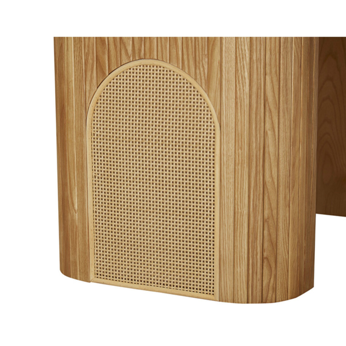 Milazzo - table basse - bois plaqué chêne et cannage - 120 cm - Bois