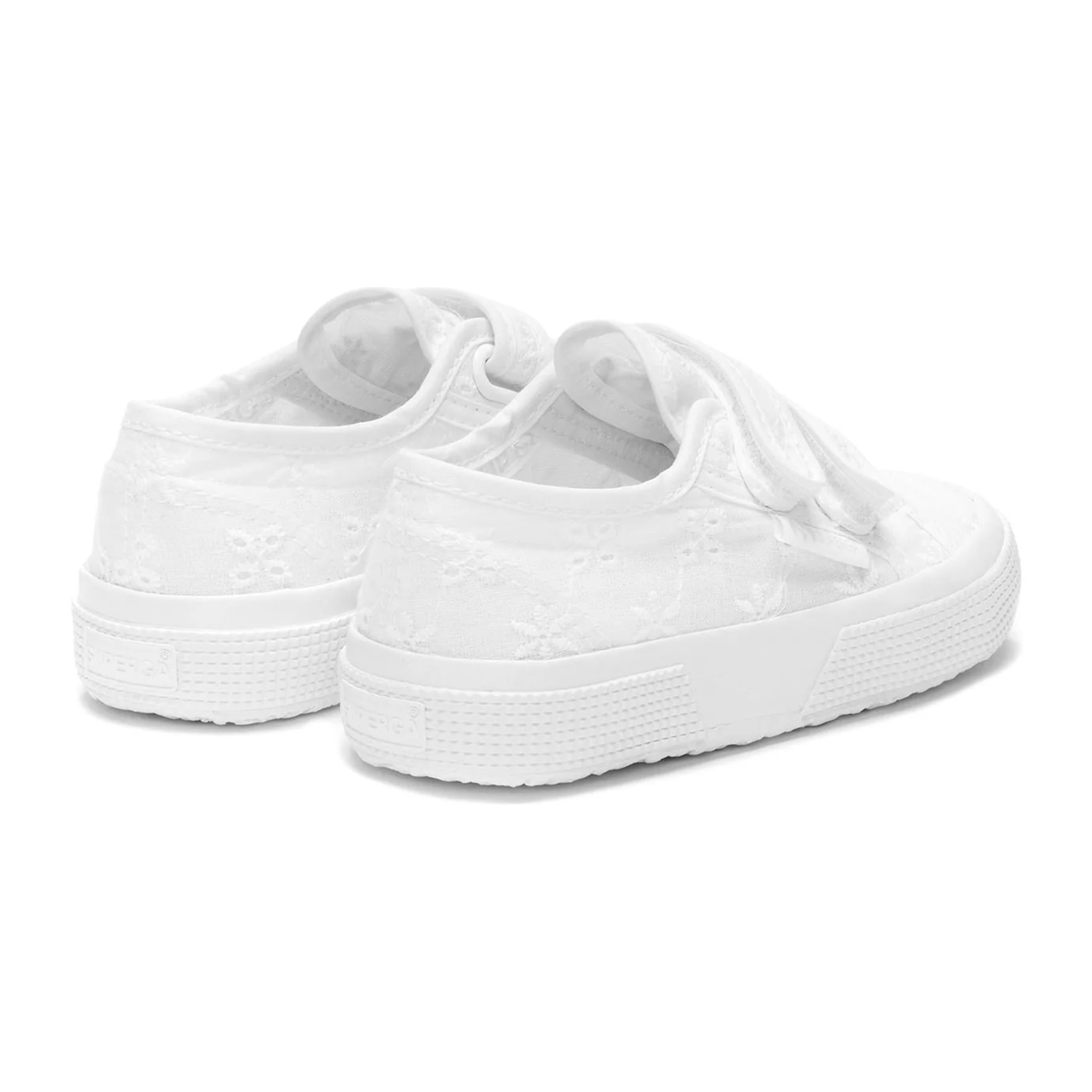 Le Superga Bambina Grigio 2750 Kids Straps Flower Sangallo