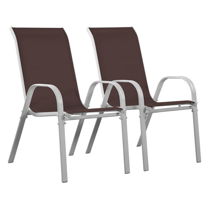 Fauteuil jardin Textilène "Cordoba" - Phoenix - Taupe - Lot de 2