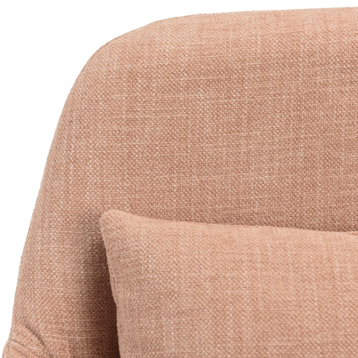 MINA - Chaise de bureau à roulettes en tissu rose dossier carré