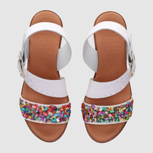 Sandalias de Piel - Blanco - Tacón: 5 cm