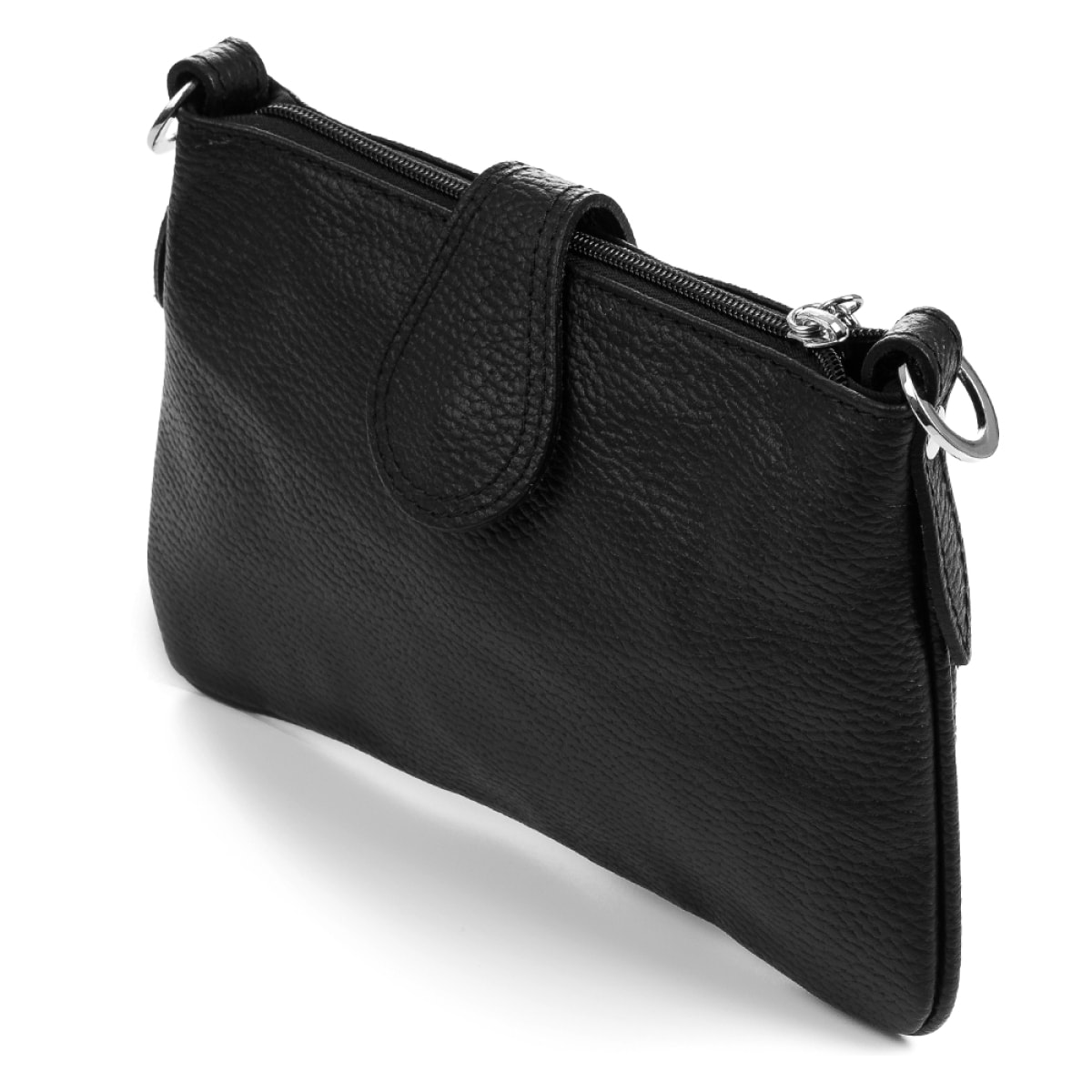 FIRENZE ARTEGIANI Borsa a Spalla da Donna Allerona. Vera Pelle Dollaro Made in Italy 24x2x14 Cm. Colore nero