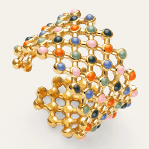 Anello Mini Bomb Enamel Acciao Placcato Oro