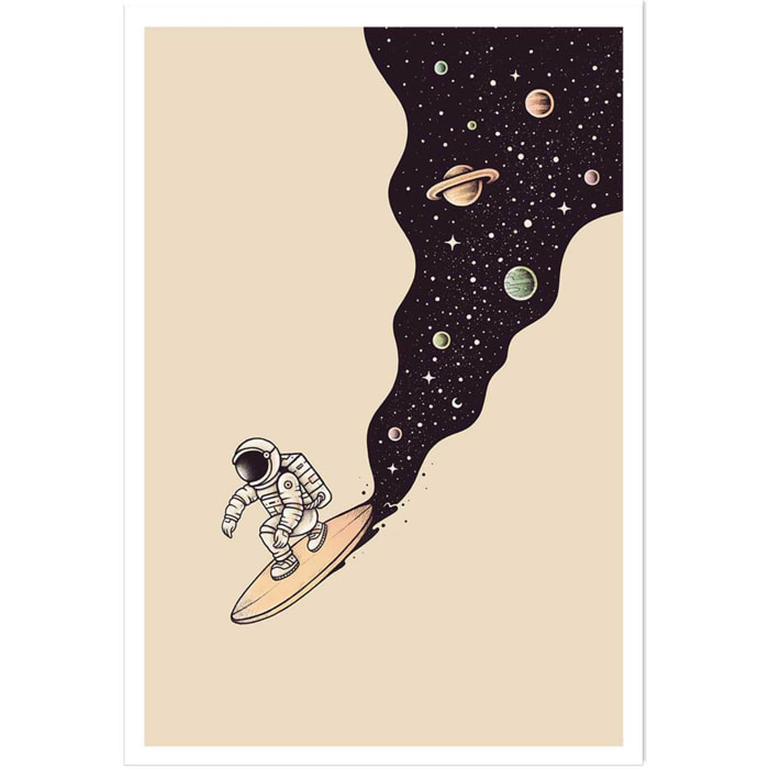 Affiche enfant longboard en cosmos  Affiche seule