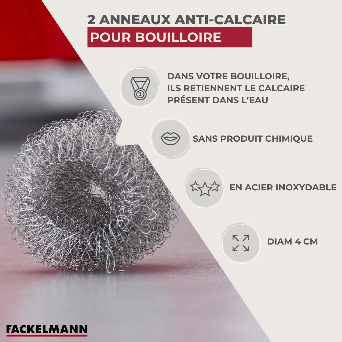 Anneaux anti-calcaire pour bouilloire Fackelmann