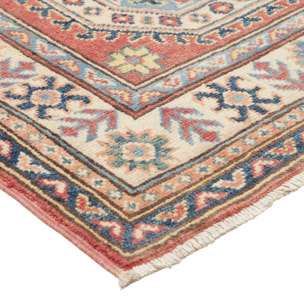 Tapis salon géométrique, noué main en laine, INIKA