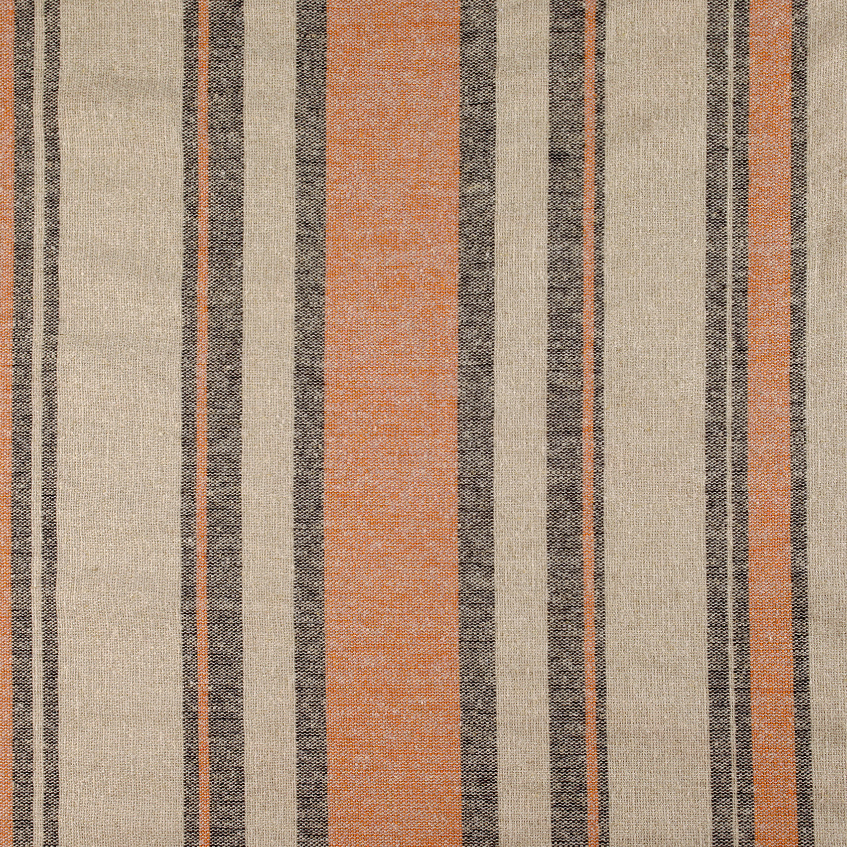 Rideau à Oeillets Lin Rayé Esprit Méditerranéen - Terracotta