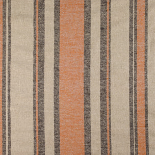 Rideau à Oeillets Lin Rayé Esprit Méditerranéen - Terracotta