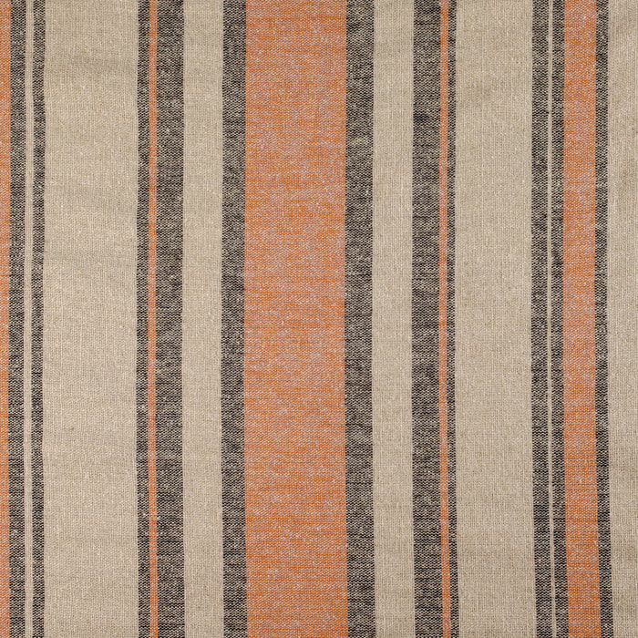 Rideau à Oeillets Lin Rayé Esprit Méditerranéen - Terracotta