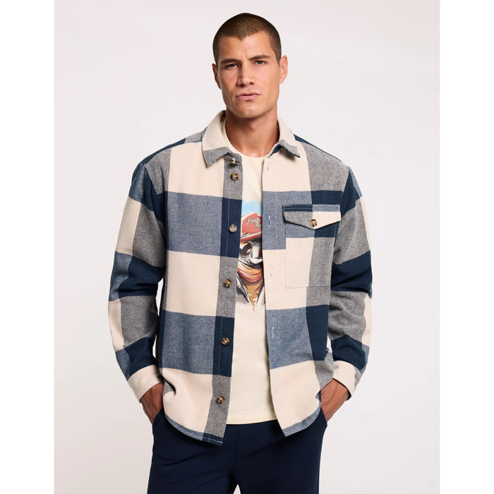 Sobrecamisa a Cuadros Azul Marino - Manem
