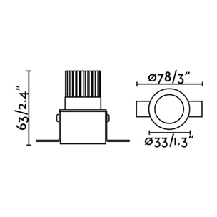 FOX Empotrable negro trimless 5W 2700K 25°