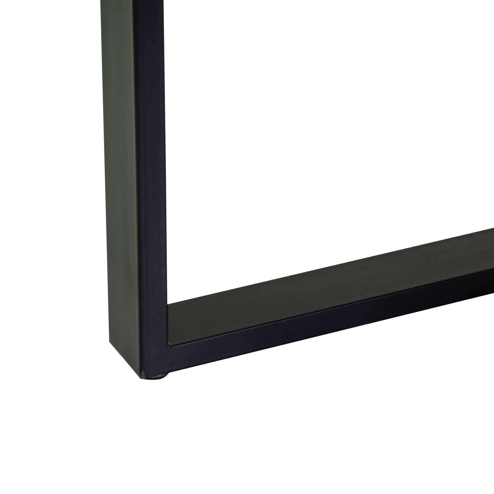 Tavolo Canberra Vacchetti in metallo con top legno nero cm160x90h75