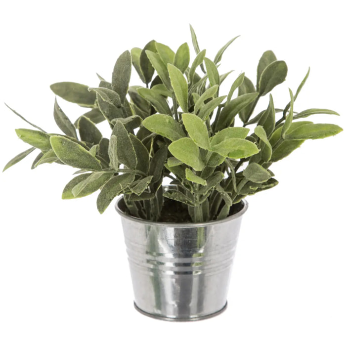 Plante artificielle - pot en métal - H17 cm