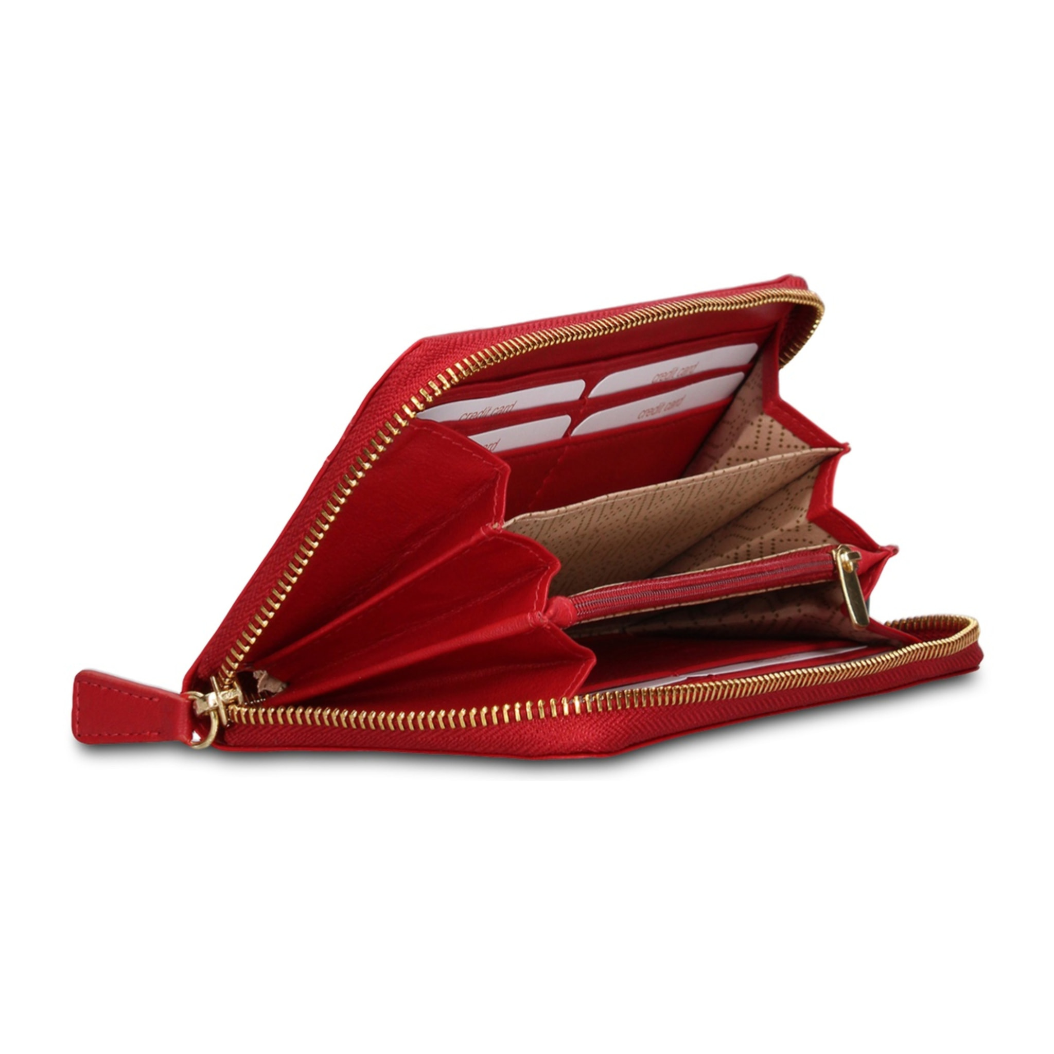 Portafoglio donna in vera pelle - Modello Eridana Plus - Con zip - 19.0 x 9.5 x 2.0 cm