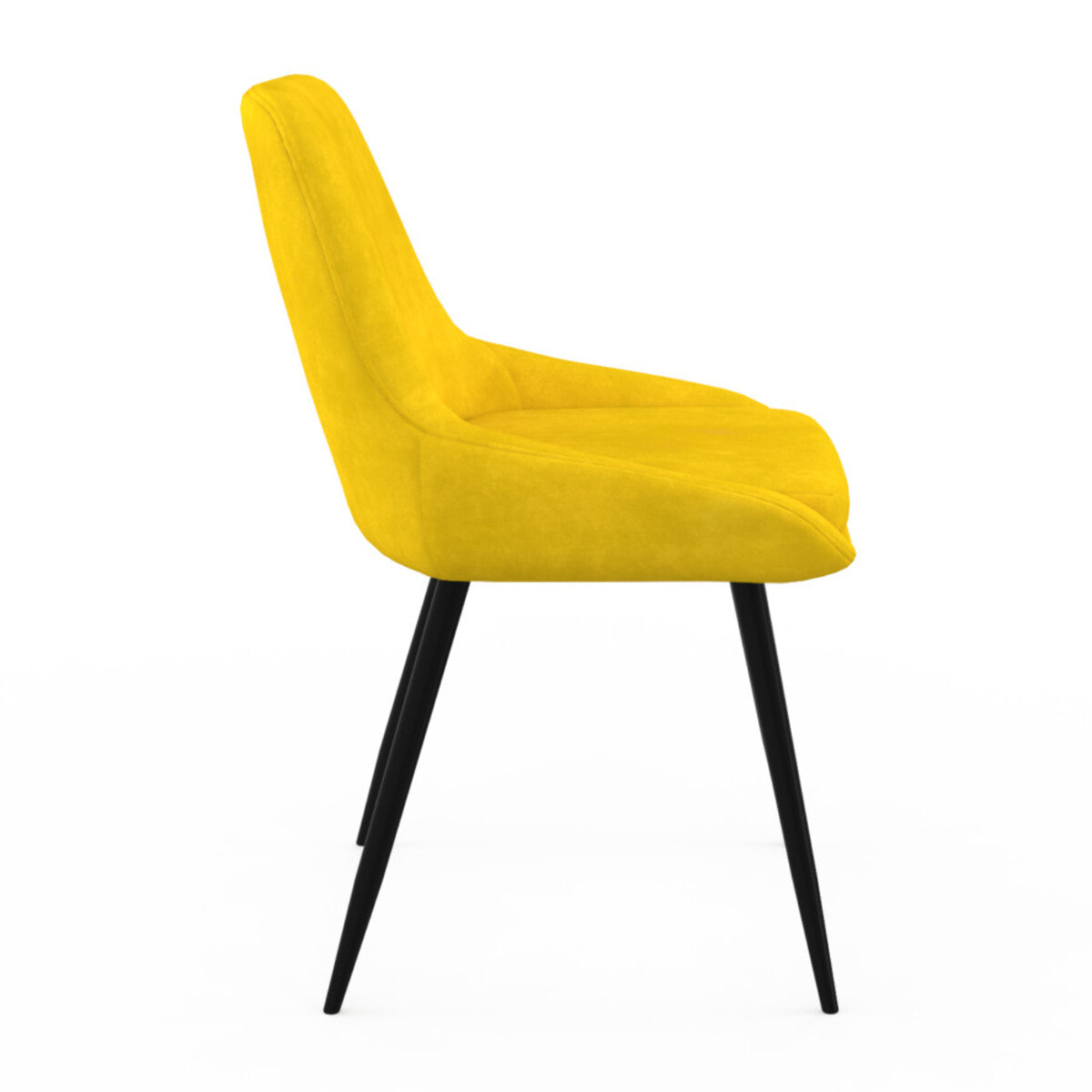 Chaises Olivia velours mix couleurs (bleu, gris clair, gris foncé, jaune) pieds métal - lot de 4
