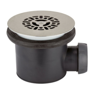 Bonde de receveur de douche sortie horizontale WIRQUIN Tourbillon D90 grille plate inox