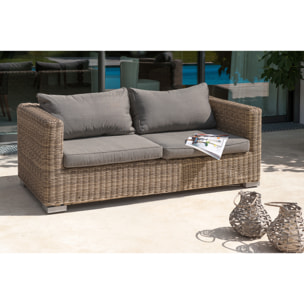 MONTMARTRE - Salon de jardin 4 places en résine tressée miel