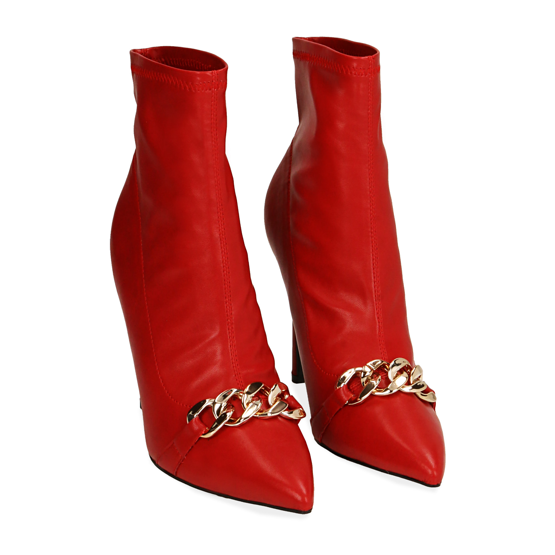 Ankle boots rossi, tacco 10,5 cm.