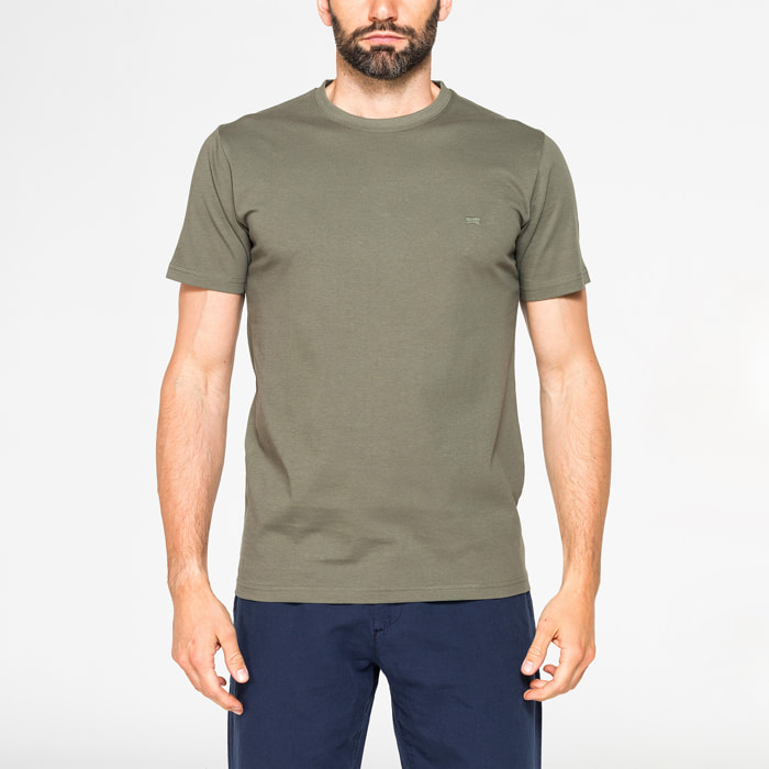 T-SHIRT GIROCOLLO IN COTONE TINTA UNITA