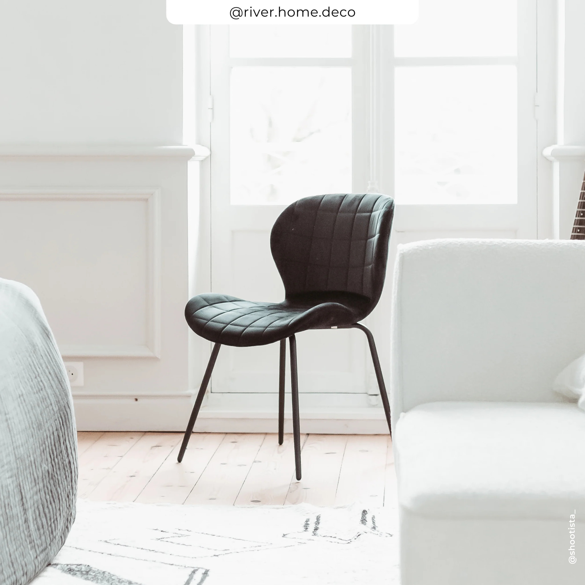 Lot de 2 chaises en velours noir - Mazzia