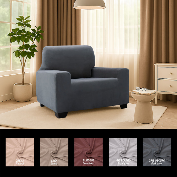 Funda de sofá TERCIOPELO ANTI MANCHAS Multi elástica modelo VERONICA