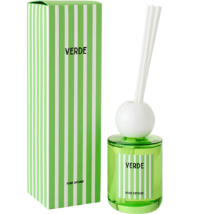 J-Line Bâtonnets parfumés Verde Solvant - Spring Ivy & Neroli - verre - vert - large