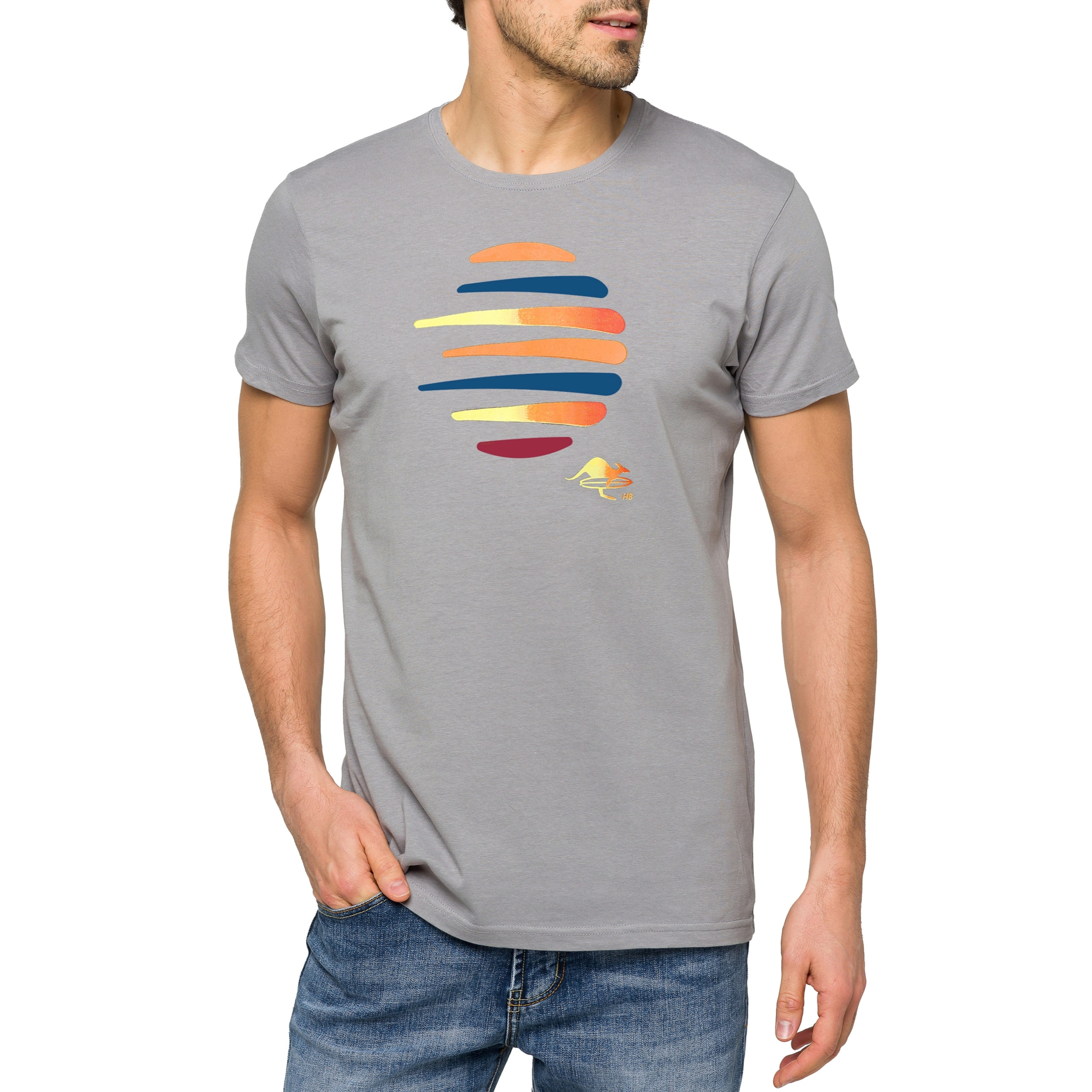 T-shirt in cotone 150 gr Hot Buttered Balangan Grigio Chiaro