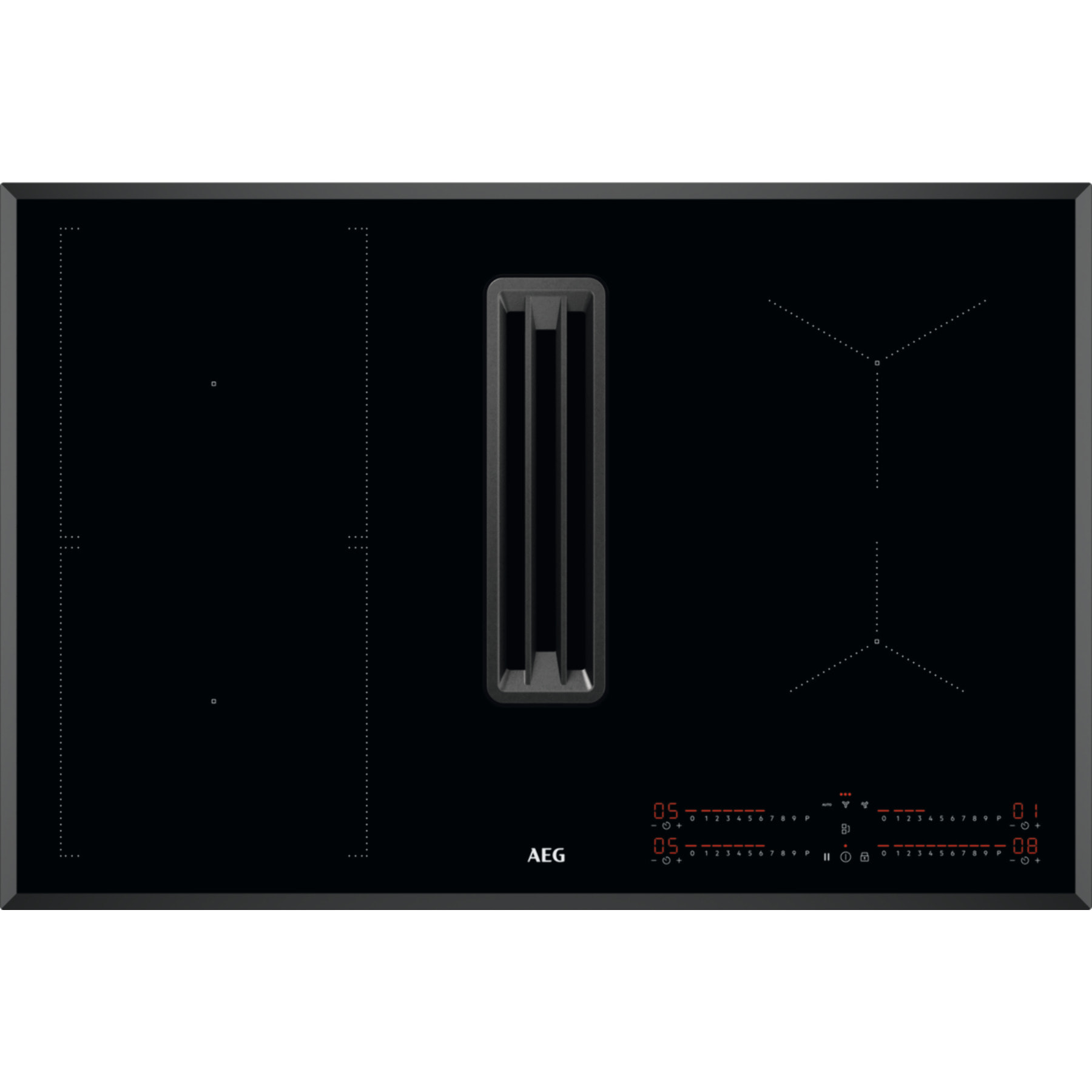 AEG Placa de inducción con campana extractora de 80 cm CCE84543FB | Reacondicionado