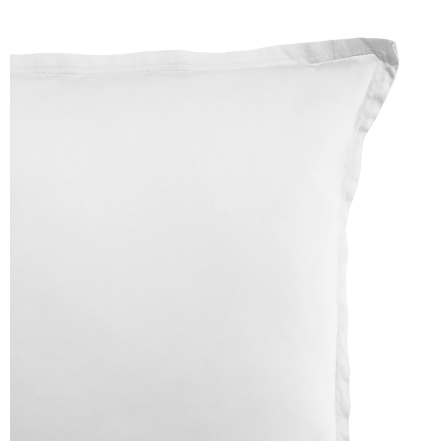 Paire de taies d'oreiller satin de coton lavé blanc optique