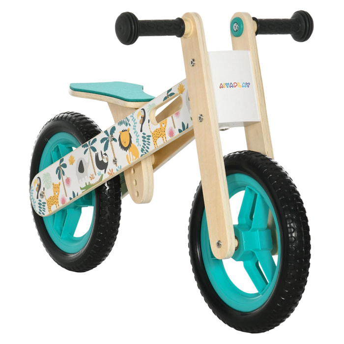 Bicicleta sin Pedales para Niños 3-6 Años Sillín Ajustable 87x37x50 cm Turquesa