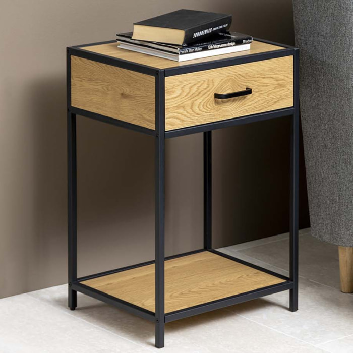 DAKAR - Lot de 2 tables de chevet - 4 tiroirs multicolores